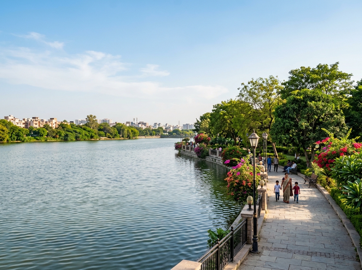 Scenic Lakefront & Promenade at Hotel Lake View Grand Lucknow